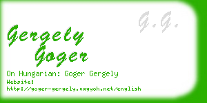 gergely goger business card